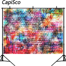 Capisco Colorful Brick Wall Photography Backdrop Hip Hop Graffiti Background Birthday Party Decorations Photo Studio Props 2024 - buy cheap