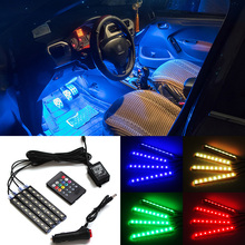 4PCS 5050 SMD 10W Car Interior Decorative Atmosphere Strip Light Cigarette LED Atmosphere Wireless Remote/Music/Voice Control 2024 - buy cheap