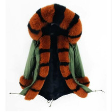 2021 fashion new winter coat natural large fox fur collar outwear thick warm faux fur Liner long winter jacket Women 2024 - buy cheap