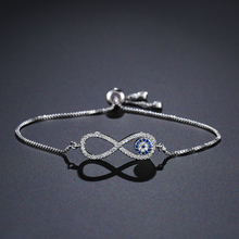Newbuy pulseira adorável feminina com 8 formatos, bracelete com formato de infinito, de zircônio cúbico claro para mulheres e meninas, acessórios femininos 2024 - compre barato