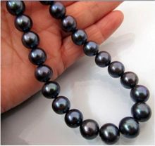 Тонкое ожерелье с черным жемчугом Tahitian AAA 10-11 мм 2024 - купить недорого