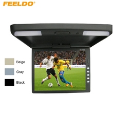 FEELDO 13.3 Polegada Carro/Ônibus Telhado Montado Monitor de TFT LCD Flip Down Monitor de Entrada de Vídeo 2-Way 12 V # HQ1289 2024 - compre barato
