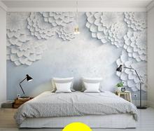 Papel tapiz de margaritas estéreo 3D minimalista moderno personalizado, Fondo para sala de estar, TV, sofá, dormitorio infantil, papel tapiz de pared 3d 2024 - compra barato