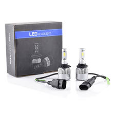 Yushuangyi 2X S2 Car LED Headlight Kit H4 H7 H11 9004 HB3 9007 HB4 H1 9012 H13 COB LED Head Lamp High Low Beam 6500K Beam Bulb 2024 - buy cheap