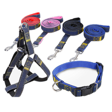 Pet Harness Jean Collar Chest Strap Rope Set Outdoor Sports Safety Lead Leash For Small Large Dogs Cat S M L XL Cloth Dog Chains 2024 - buy cheap