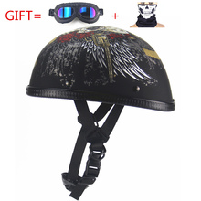 vintage Motorcycle Motorbike Open Face Half Motor scooter Helmets with goggles visor 2024 - buy cheap