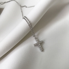 925 Sterling Silver Simple Design Fashion 2019 Crystal Cross Pendant Necklace Link Chain Christian Jesus Necklace Christmas Gif 2024 - buy cheap
