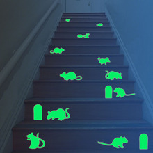 Светящиеся флуоресцентные наклейки на стену с отверстиями для мыши для детской комнаты светится в темноте потолочная Наклейка на стену DIY светоизлучающая наклейка 2024 - купить недорого