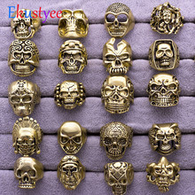 12Pcs Top Quality Fashion Men's Skull Skeleton Gothic Biker Rings Men Rock Punk Ring Party Favor Wholesale Jewelry Lots 2024 - купить недорого