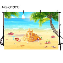 Sandy Beach Castle Photography Backdrop Baby Birthday Party Background Photobooth Photocall Seascape Decoration 2024 - buy cheap