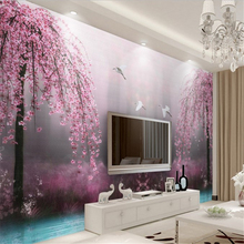 Beibehang personalizado papel de parede personalizado bela rosa sonho cisne lago paisagem quarto sofá da sala de parede de fundo de televisão 2024 - compre barato