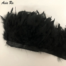10 Meter Fluffy Beautiful Black 10-15cm Turkey Feathers Ribbon Fringe Turkey Feather Trimming For Carnival Costumes DIY Clothing 2024 - buy cheap