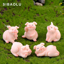 1pc Cute Pig Brothers Figures Piggie Model Miniature figurine wedding decoration doll fairy garden statue Home Gift Moss garden 2024 - buy cheap