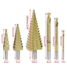 6Pcs/Set HSS Steel Titanium Coated Step Drill Bit Hole Cutter 4-12/20/32mm Metal Drilling Power Tool 2024 - buy cheap