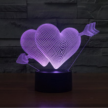 Brinquedo de hologramas 3d para namorada, presente de aniversário e esposa, lâmpada usb de acrílico com 7 cores 2024 - compre barato