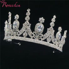 Elegant Cubic Zirconia Tiara Bride Luxury Crown Jewelry Bridal Hair Accessories Wedding Princess CZ Crown RE3245 2024 - buy cheap