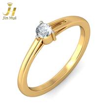 Jinhui Unisex The Ipsa Ring Solid 18K Yellow 750 Gold 0.11CT Natural Diamond  Jewelry  Free Engraving 2024 - buy cheap