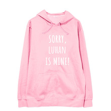 Kpop EXO LUHAN Rosa do algodão casual mangas compridas camisola hoodies mulheres coreano moda inverno moletom com capuz roupas femininas 2024 - compre barato