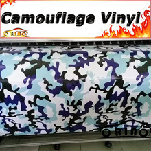 Black Blue White Camouflage Vinyl Film Camo Car Sticker Wrap For Vehicle Body Wrapping Foil with Air Bubble Free 2024 - buy cheap