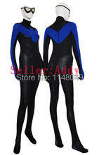 Black and Blue Spandex Nightwing Costume Bodysuit Superhero Costume 2024 - buy cheap