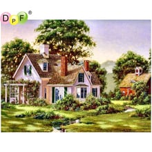 DPF DIY house 5D needlework diamond mosaic kit full square home decor crafts diamond embroidery diamond painting cross stitch 2024 - buy cheap