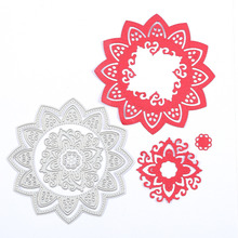 Círculo flor mandala indiana metal corte dados estêncil para diy scrapbooking gravando cartões de papel artesanato decorativo novo 2018 2024 - compre barato