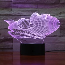 Luz LED 3D de avión aéreo para niños, lámpara de Lava con 7 colores que cambian, regalo de decoración, envío directo, novedad 2024 - compra barato