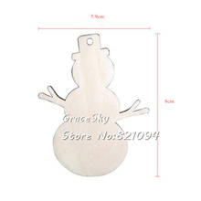 50pcs/lot Wooden Snowman Design Hanging Christmas Tree Blank Supplies Gift Tag Christmas Decoration with Jute string 2024 - buy cheap