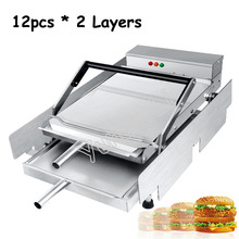 12pcs x 2 Layers Hamburger Baking Machine Commercial Fast Heating Burger Maker Joint Equipment with Non-Stick Pan 2024 - buy cheap