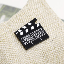 Classic Film television crews Clap-stick Brooch Clapper board For Women Girls Cute Clothing pins Brooches Jewelry Party Gift 2024 - buy cheap