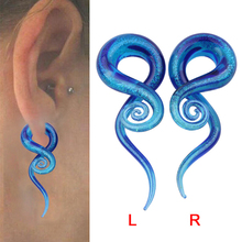 1 pair Blue Pyrex Glass Ear Spiral Taper Gauge Ear Plug Expander Stretcher Flesh Tunnel Piercing Body Jewelry 5-12mm 2024 - buy cheap