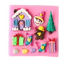 fandont cake chocolate decorative mold New ProductsChristmas gift tree house models liquid silicone mold handmade 2024 - buy cheap