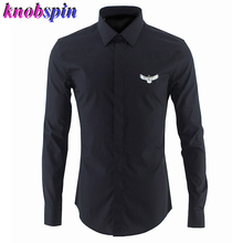 Brand Men Shirt Solid color long sleeve Business male Dress Shirts 2019 Slim Casual Chemise homme Plus size Cotton Workwear men 2024 - buy cheap