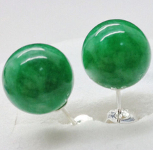 Brincos de prata jade verde natural ry00621 genuíno 10mm a0422-joias para noivas frete grátis 2024 - compre barato