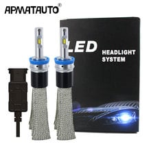 Farol de carro com led, 2x h11, 9600lm, h8, h9, 9006, h7, para toyota/vw/hyundai/chevrolet/mazda, 2024 - compre barato