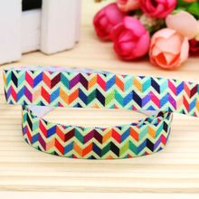 5/8'' Free shipping Fold Elastic FOE chevron printed headband headwear hairband diy decoration wholesale OEM P5272 2024 - buy cheap