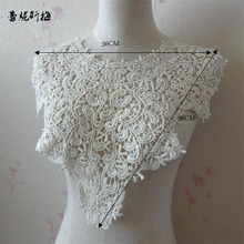 1Pc 3Colors 100% Cotton Fabric Venise Lace Beautiful Flower Applique Lace Collar DIY Craft YL0124-3 2024 - buy cheap