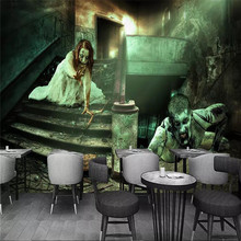 Custom mural 3D stereo mystery zombie bar KTV background wallpaper mural wallpaper 2024 - buy cheap