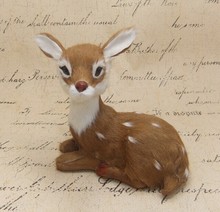 Muñeca de simulación de ciervo juguete artesanal, juguete de plástico y piel de ciervo sica, regalo creativo, alrededor de 13x13cm 2024 - compra barato