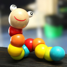 Rompecabezas de inserción divertido para Bebé y Niño, juguetes educativos de madera con dedos flexibles, juguete de gusano de torsión de Ciencia 2024 - compra barato