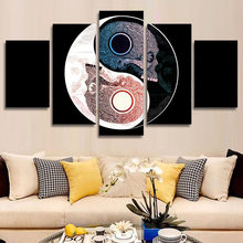 Frame Living Room HD Printed Wall Art Painting 5 Panel Tai Chi Yin-Yang Skull Symbol Modern Pictures Home Decoration Posters 2024 - buy cheap