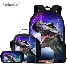 Dinosaur Pattern School Backpack For Boys Girls Cool Tyrannosaurus Rex School Bags Kids Schoolbag T Rex Dino Book Bag Child 3Pcs 2024 - buy cheap