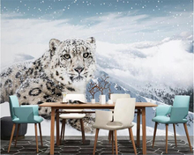Beibehang-papel tapiz moderno de leopardo para sala de estar, Fondo de TV, decoración de pared, pintura de fondo de TV, papel tapiz 3d 2024 - compra barato