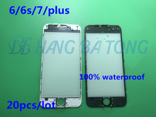 Pantalla táctil LCD de repuesto para teléfono móvil, lente exterior de cristal con marco para iphone 7, 7plus, 6, 6s plus, AAA +, 20 unids/lote 2024 - compra barato