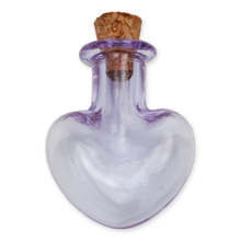 Beautiful heart shape wishing glass bottle, purple glass bottle message vials, miniature glass bottles 2024 - buy cheap