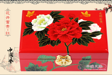 NEW Chinese handmade classic wooden lacquer & Peony flower  box 2 layers 2024 - buy cheap