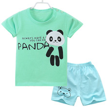 2019 new baby boy clothes body suit quality 100% cotton children's sets summer cartoon panda kids clothing sets girls clothes 2024 - buy cheap