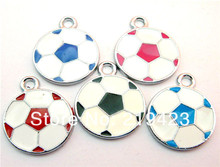 50pcs 19x19mm mix color Football DIY Hang Charms Pendands Jewelry accessories Fit cellphone 2024 - buy cheap