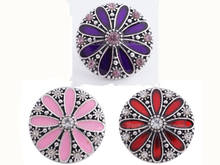 wholesale Press Studs  Oil Painting flower Snap buckle Bracelet For Women charm DIY 18mm Snap beads Jewelry 2024 - buy cheap
