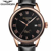 GUANQIN Automatic Mens Watch Top Brand Luxury 2019 Gold Date Mechanical Leather Wrist watch Reloj Hombre Relogio Masculino A 2024 - buy cheap